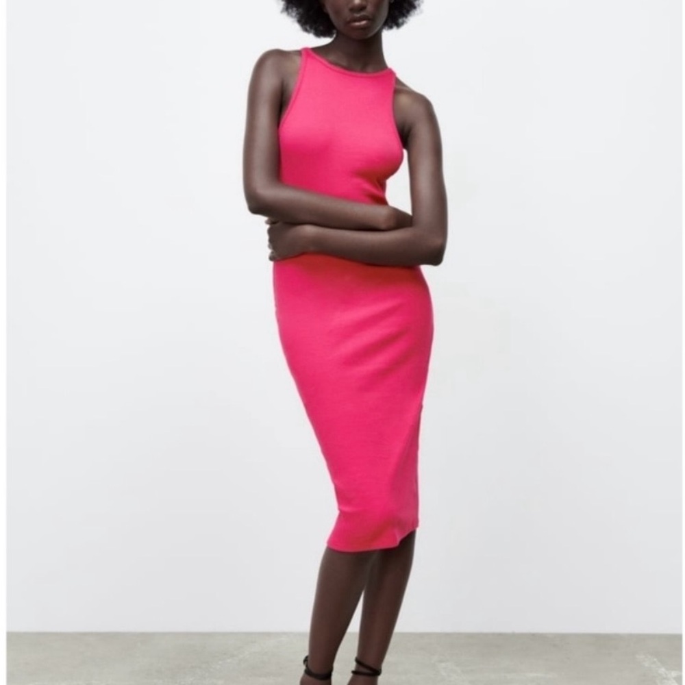 Zara Coral Sleeveless Dress